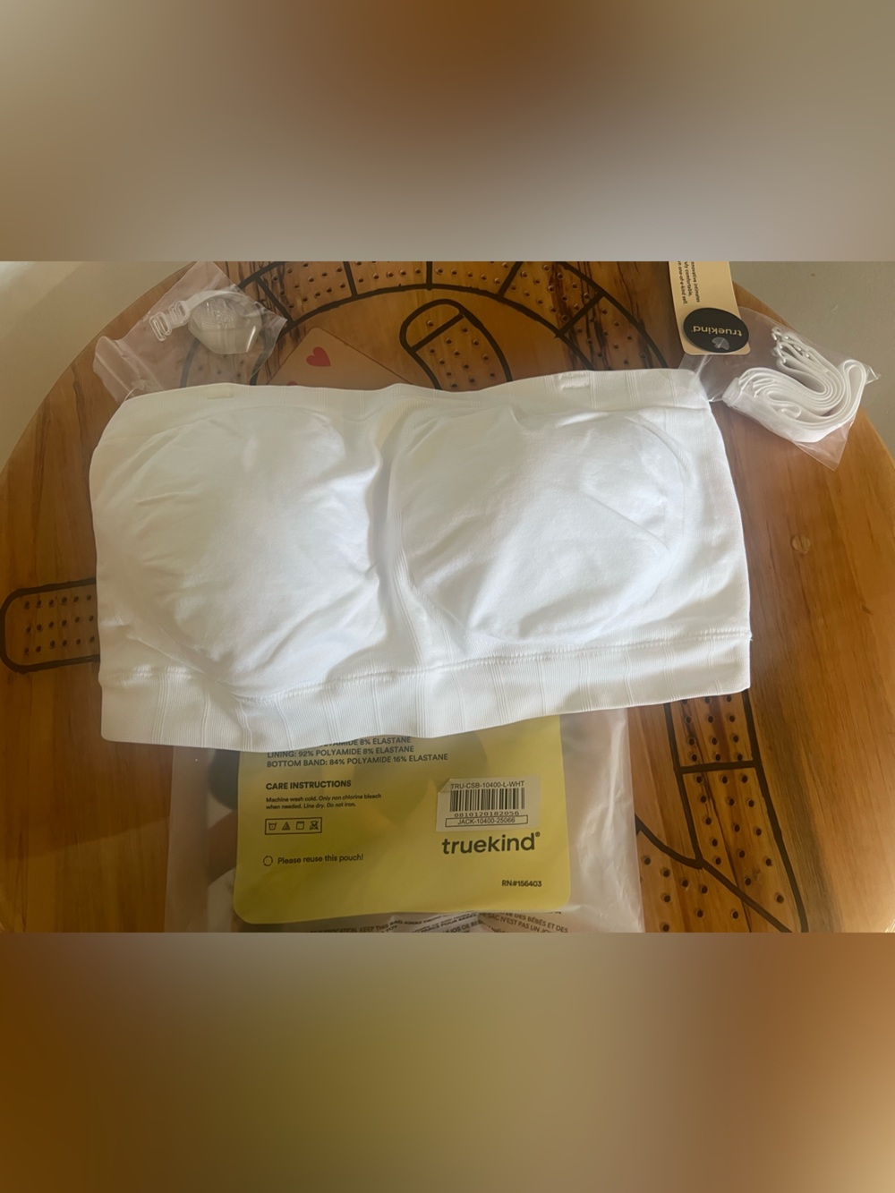 TrueKind Shapermint Women's White Strapless Seamless Bandeau Bra size L. NWT